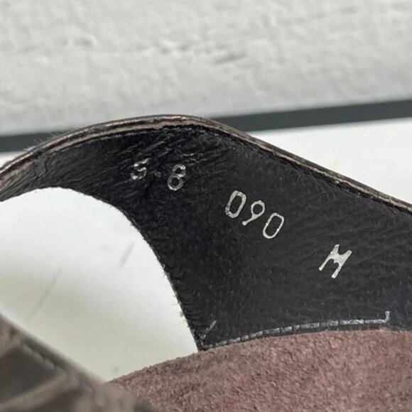 Donald Pliner Croc Skin Brown Leather Sandals Open Toe Slip On Women's Size 8 M - Picture 8 of 9